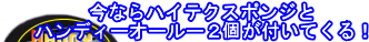今ならハイテクスポンジとハンディーオールー2個が付いてくる!